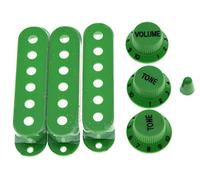 KAISH Green ST Strat Pickup Covers Knobs and 5 Way Switch Tip Cap
