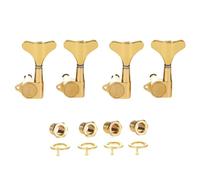 KAISH Lefty 4 String 18:1 Sealed Bass Tuners Left Handed Bass Guitar Tuning Keys Tuning Machine Heads for Ibanez/Yamaha Style Acoustic/Electric Bass Gold