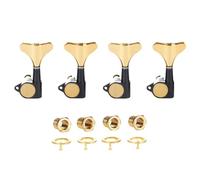KAISH Lefty 4 String 18:1 Sealed Bass Tuners Left Handed Bass Guitar Tuning Keys Tuning Machine Heads for Ibanez/Yamaha Style Acoustic/Electric Bass Black with Gold