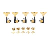 KAISH Lefty 5 String 3L2R 18:1 Sealed Bass Tuners Left Handed Bass Guitar Tuning Keys Tuning Machine Heads for Ibanez/Yamaha Style Acoustic/Electric Bass Black with Gold