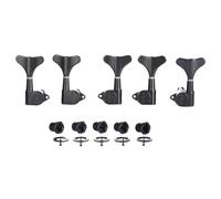 KAISH Lefty 5 String 3L2R 18:1 Sealed Bass Tuners Left Handed Bass Guitar Tuning Keys Tuning Machine Heads for Ibanez/Yamaha Style Acoustic/Electric Bass Black