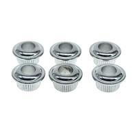 KAISH Metal Chrome 10mm Vintage Guitar Tuning Keys Conversion Bushings Adapter Ferrules