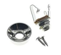 KAISH Nickel Brass American Thread Electric Guitar Jackplate Electrosocket Jack Plate with Brass Output Mono Jack and Screws for FD American/MIM Style Tele/Telecaster