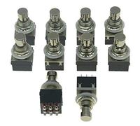 KAISH Pack of 10 Box Stomp 9 Pins 3PDT Guitar Effect Pedal Switch Push Button Footswitches True Bypass Black