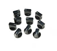 KAISH Pack of 10 Guitar AMP Effect Pedal Knobs Pointer Knob with Set Screw Black