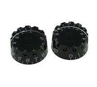 KAISH Pack of 2 American Spec LP Guitar Knurled Speed Dial Knobs 24 Fine Spline Control Knobs for Les Paul with CTS Split Shaft Pots Black