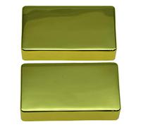 KAISH Pack of 2 Sealed Humbucker Guitar Pickup Covers Brass Humbucker Pickup Cover Without Holes Gold