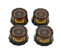 KAISH Pack of 4 Metric 18 Coarse Spline Lampshade Style Electric Guitar Knobs Speed Control Knobs for PRS/LP/SG/Les Paul Amber with Black