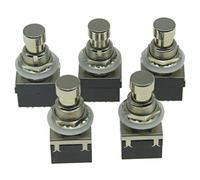 KAISH Pack of 5 Box Stomp 9-Pin 3PDT Electric Guitar Effect Pedal Switches Push Button Footswitches True Bypass Black