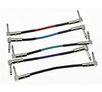 KAISH Pack of 5 Colors Right Angle 20cm Mono Guitar Effect Pedal Cable Effects Patch Cord