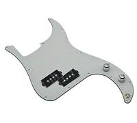 KAISH Pre-wired Bass Pick Guard Loaded P Bass Pickguard for Precision P Bass White 3 Ply