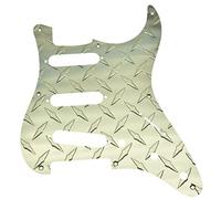 KAISH Premium 8 Hole Metal Diamond Plate Vintage Style Strat SSS Pickguard Aluminum ST Scratch Plate for American FD Stratocaster Gold