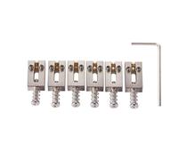 KAISH Premium Brass Guitar Roller Bridge Saddles Tremolo Bridge Roller Saddle for ST Strat/Tele TL Guitars 10.5mm String Spacing Brass Nickel