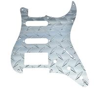 KAISH Premium Metal Diamond Plate 11 Hole ST Strat HSS Pickguard Aluminum Anodized HSS Scratch Plate for FD Stratocaster Silver