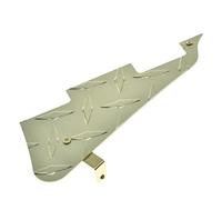 KAISH Premium Metal Gold Diamond Plate LP Guitar Pickguard Aluminum Anodized Scratch Plate with Gold Stainless Steel Bracket and Screws for USA Les Paul