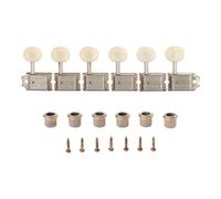 KAISH Pure Vintage Tuners Tuning Machines Pegs Guitar Tuning Keys with Split Post for Strat/Tele/Jaguar Aged White Plastic Oval Knob Right Handed Aged/Relic Nickel