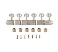 KAISH Pure Vintage Tuners Tuning Machines Pegs Guitar Tuning Keys with Split Post for Strat/Tele/Jaguar Metal Oval Knob Left Handed Aged/Relic Nickel