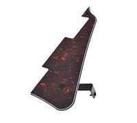 KAISH Red Black Tortoise LP Guitar Pickguard with Black Stainless Steel Bracket and Steel Mounting Screws for USA Les Paul