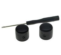 KAISH Set of 2 Black Metal Guitar Dome Knobs Bass Knob with Set Screw for Telecaster/Tele Guitar