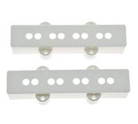 KAISH Set of 2 White Bass Pickup Covers Neck/Bridge for 4 String Jazz J Bass