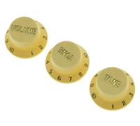 KAISH Set of 3 Cream ST Strat Style Guitar Knob Volume Tone Knobs