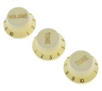 KAISH Set of 3 Parchment ST Strat Style Guitar Knob Volume Tone Knobs