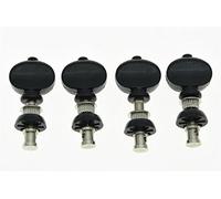 KAISH Set of 4 Nickel w/Black Buttons Ukulele Tuners Tuning Keys Pegs Machine Heads