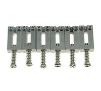 KAISH Set of 6 Stainless Steel Saddles Electric Guitar Bridge Saddle 10.5mm with Nickel Screws for Strat Tele Guitars