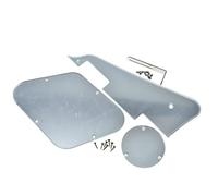KAISH Silver Mirror 1 Ply LP Guitar Pickguard Back Plate/Rear Cavity Cover Switch Plate with Steel Nickel Bracket and Steel Pickguard Mounting Screws for USA Les Paul