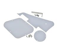 KAISH Solid White 1 Ply LP Guitar Pickguard Back Plate/Rear Cavity Cover Switch Plate with Steel Nickel Bracket and Steel Pickguard Mounting Screws for USA Les Paul