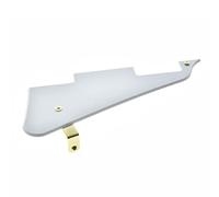 KAISH Solid White 1 Ply LP Guitar Pickguard with Gold Stainless Steel Bracket and Steel Mounting Screws for USA Les Paul