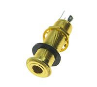 KAISH Stereo Copper Guitar Bass Barrel Jack Cylinder Input/Output Jacks 4 Pins Gold