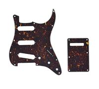 KAISH Strat Style SSS Pickguard ST Back Plate Tremolo Trem Cover for USA/Mexico Stratocaster/Strat Dark Tortoise