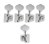 KAISH Vintage 70's Cloverleaf 5 String Bass Tuners Bass Tuning Machines 5 String Bass Tuning Keys for Jazz Bass J Bass or Precision Bass P Bass Chrome 4 Right/1 Left