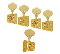KAISH Vintage 70's Cloverleaf Lefty 5 String Bass Tuners Bass Tuning Machines 5 String Bass Tuning Keys for Jazz Bass J Bass or Precision Bass P Bass Gold 4 Left/1 Right
