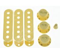 KAISH Vintage Cream ST Strat Pickup Covers Knobs and 5 Way Switch Tip Cap