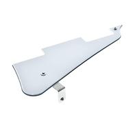 KAISH White 3 Ply LP Guitar Pickguard with Chrome Stainless Steel Bracket and Steel Mounting Screws for USA Les Paul