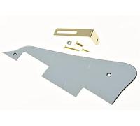 KAISH White 3 Ply LP Guitar Pickguard with Gold Bracket for Epiphone Les Paul