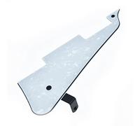 KAISH White Pearl LP Guitar Pickguard with Black Stainless Steel Bracket and Steel Mounting Screws for USA Les Paul