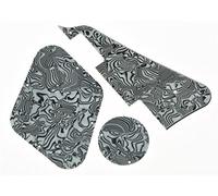 KAISH Zebra Stripe LP Standard Pickguard and LP Rear Control Plate Switch Plate Cavity Covers for Les Paul Made in USA