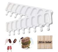 Kaishuai Ice Lolly Moulds with Sticks,Silicone Popsicle Moulds,Silicone Ice Lolly Tray,Perfect for DIY Cakesicles,Cake Pops (2-8LP-BQL)
