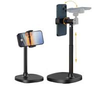 Kaishuai Mobile Phone Stand, Phone Holder, Height-Adjustable Table Mobile Phone Holder, Multi-Angle Mobile Phone Holder for Desktop, Video and Viewing Mobile Phone Holder Table (Black)