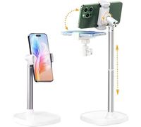 Kaishuai Mobile Stand & Holder Height-Adjustable Table Multi-Angle for Desktop Video & Viewing (White)
