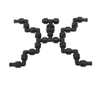 KaisudiAP Adjustable Mist Cooling System Nozzle, for Greenhouse Reptiles Rainforest, 360 Degree Rotation, 4 Heads Fogger Mist Maker, Durable Water Spray Nozzle, Easy to Install, Bl