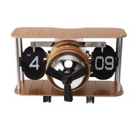 kaisudiAP Airplane Flip Clock 304 Stainless Steel Timing Reminder Function Retro Aircraft Mechanical Desk Clock for Office (Gold)