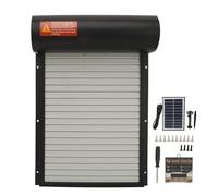 KaisudiAP Automatic Chicken Coop Door, Solar Powered Opener With Timer, for Duck Goose Poultry Farm, Safety Equipment, Easy Install Weatherproof Design (Black)