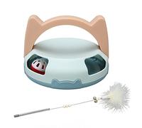 kaisudiAP Automatic Rotating Feather Toy Relieve Boredom Bite Resistant Interactive Cat Toys with Roller Tracks Ball