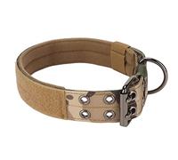 kaisudiAP Double Row Buckles Dog Collar, for Medium Large Dogs, with Heavy Duty D Ring, Adjustable Nylon Pet Training Collar, Wide Design to Reduce Neck Stress (M)