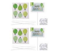 kaisudiAP For Happy Birthday Cake Topper Letters, For Birthday Decorations, 2pcs Set With Cute Balloon Design, Durable And Reusable Cake Decor, Ideal For Party, Celebration, Annive (Green)