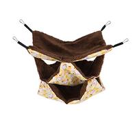 kaisudiAP Small Pet Warm Hanging ThreeLayer Hammock Sleeping Bag Cage for Hamster Sugar Glider (Yellow)